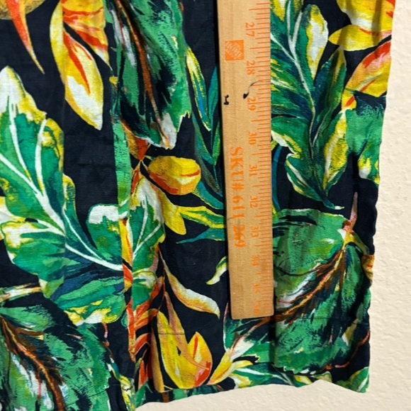 Nicole Miller 100% linen Floral Tropical Wide leg pants size L - Picture 9 of 9